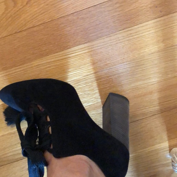 Chloe black suede ankle height heels. - Picture 7 of 7